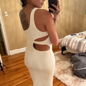 JLUXLABEL White Halter Bodycon Cocktail Dress